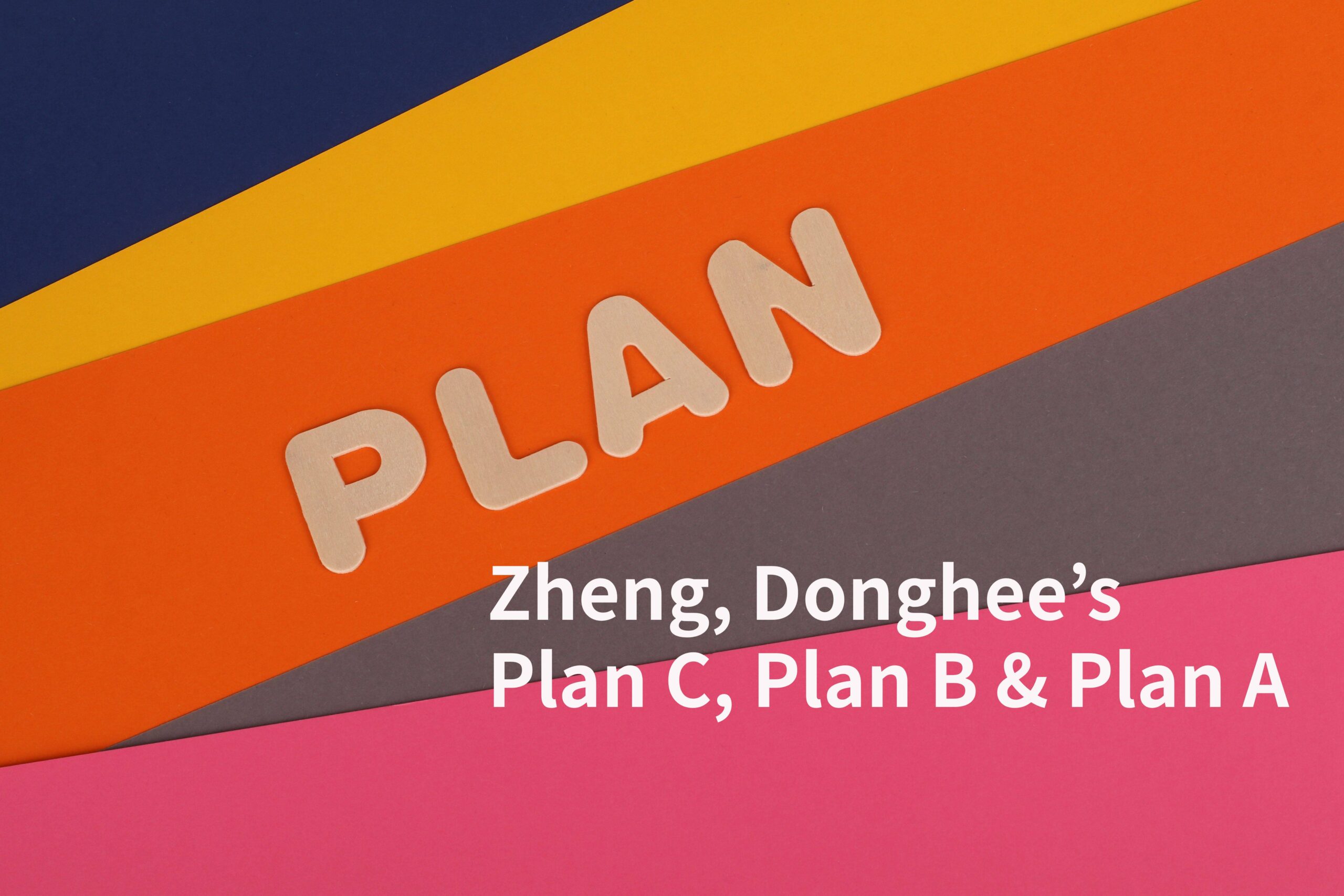 Zheng, Donghee’s View] Zheng, Donghee’s Plan C, Plan B & Plan A