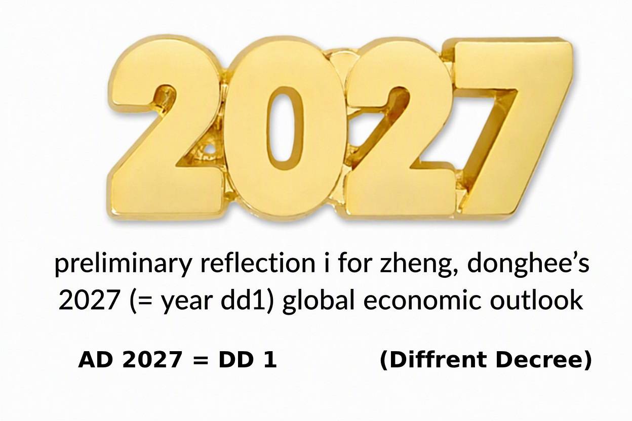 Preliminary Reflection I for Zheng, Donghee’s 2027 (= Year DD 1) Global Economic Outlook